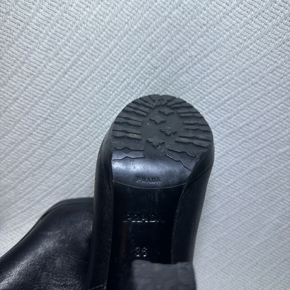Prada Black Leather Ankle Boots - Picture 9 of 15